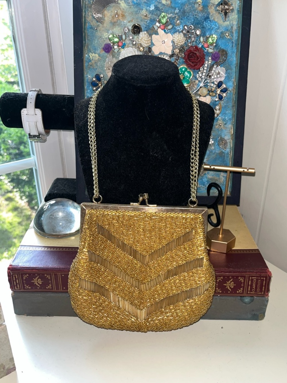 Vintage | Magid Gold Beaded Evening Bag Hand!